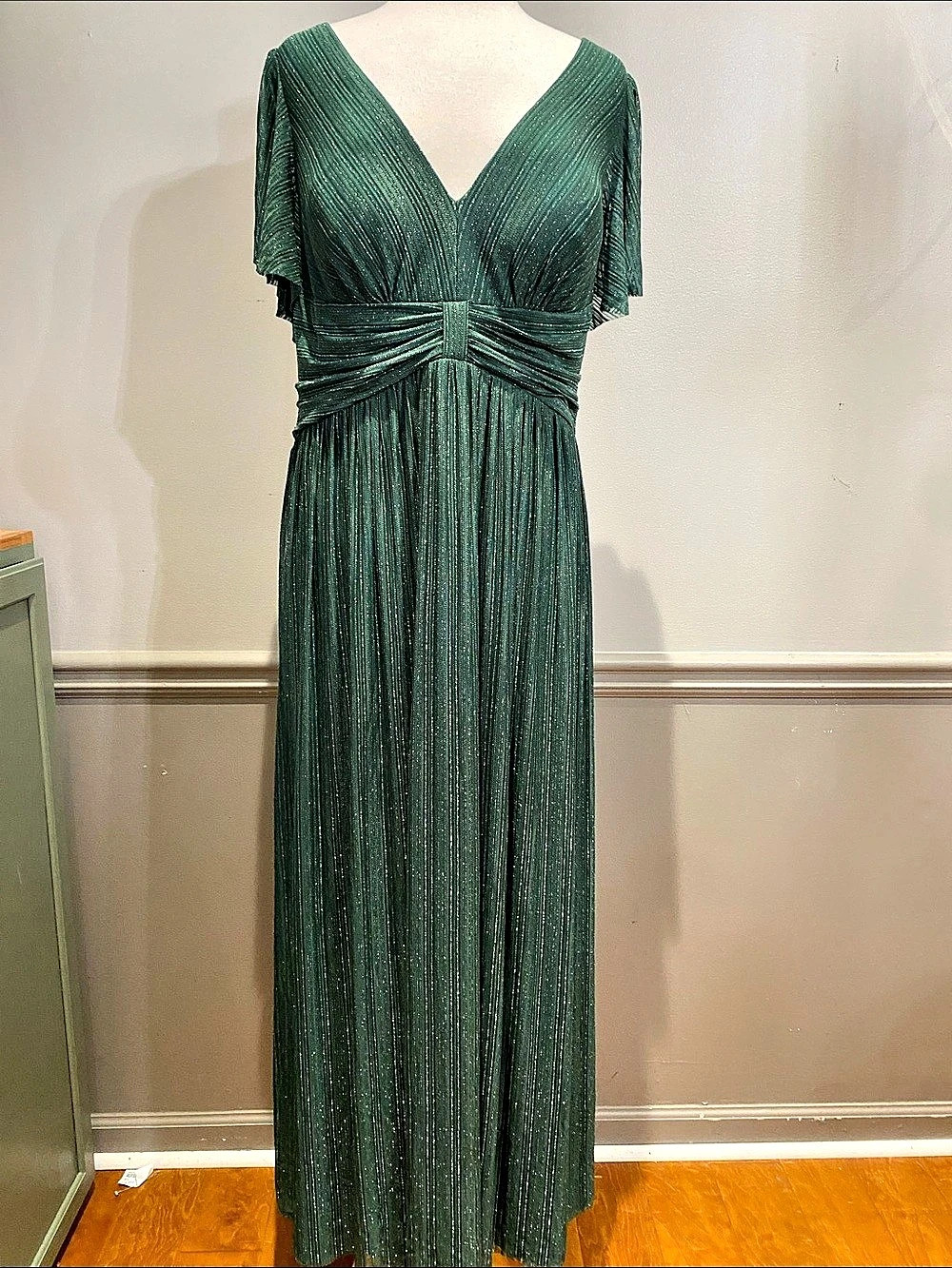 Ever Pretty V-Neck Glitter Short Sleeves Formal Evening Dress with Empire Waist - Picture 9 of 13